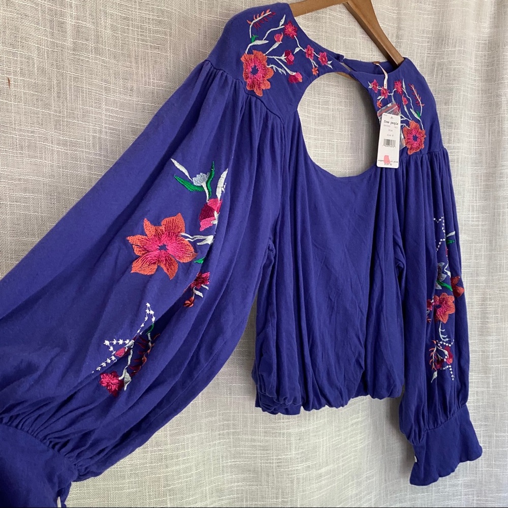 Free People Lita Embroidered Bell Sleeve Top - Picture 4 of 7